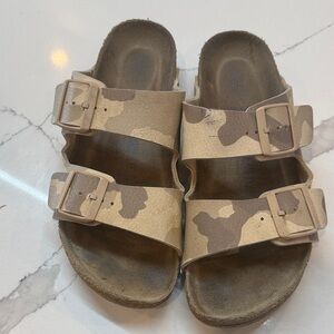 Tan Camo Birkenstocks  Sandals